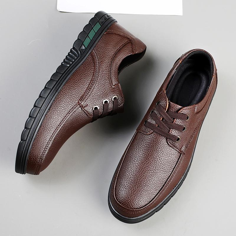 Fashion Fashion Hot Sale Men Casual Leather Business Shoe Soft Sole Lace-up Outdoor Lightweight Loafers Comfy Soft Bottom Designer Flats