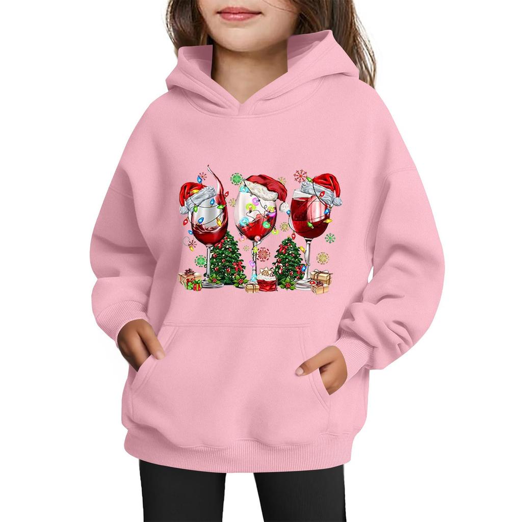Sweatshirts For Teen Girls Hoodies Long Sleeve Drawstring Pullover Cute Printed Oversized Hoodie Christmas