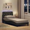 VidaXL Bed Frame with LED Without Mattress Dark Grey 90x200 Cm Fabric 3310644