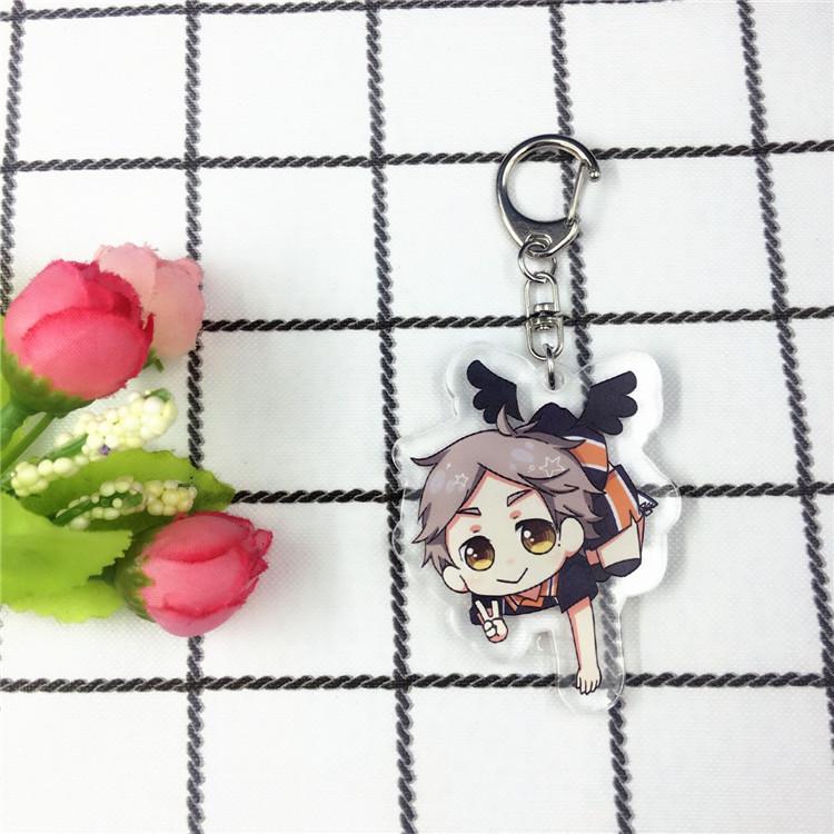 Haikyuu!! Double-Sided Keychain Pendant: Hinata, Kageyama, Kenma