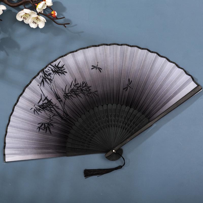 Classical Chinese Dance Fan - Handmade Bamboo Folding Fan for Wall Decor, Performance Costume & Partition Screen