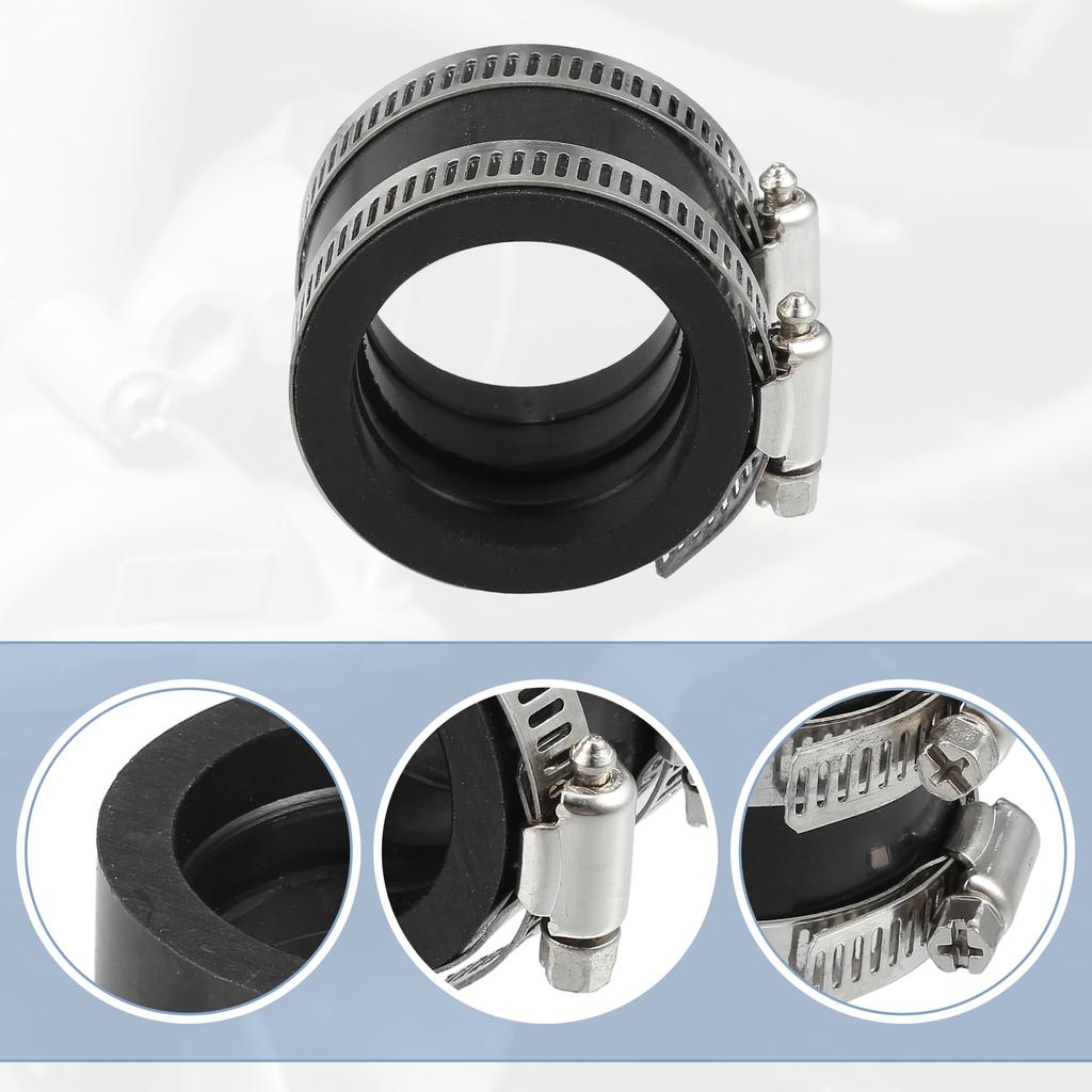 ACROPIX 40mm ID Rubber Black Motorcycle Carburetor Adapter Inlet Inlet Pipe Manifold Adaptor Boot Sleeve Interface (2 Clamps)