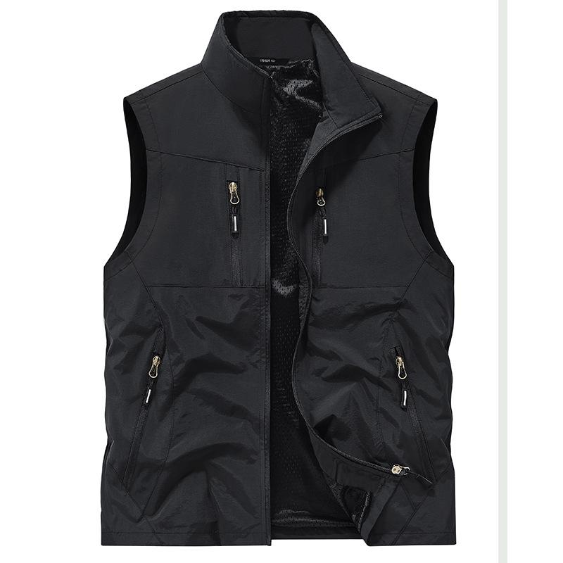 New outdoor vest men's multi-pocket middle-aged and young loose vest tooling casual jacket vest