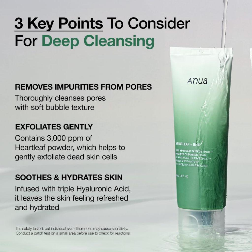 ANUA Heartleaf Quercetinol Pore Deep Cleansing Foam 150ml / 25ml