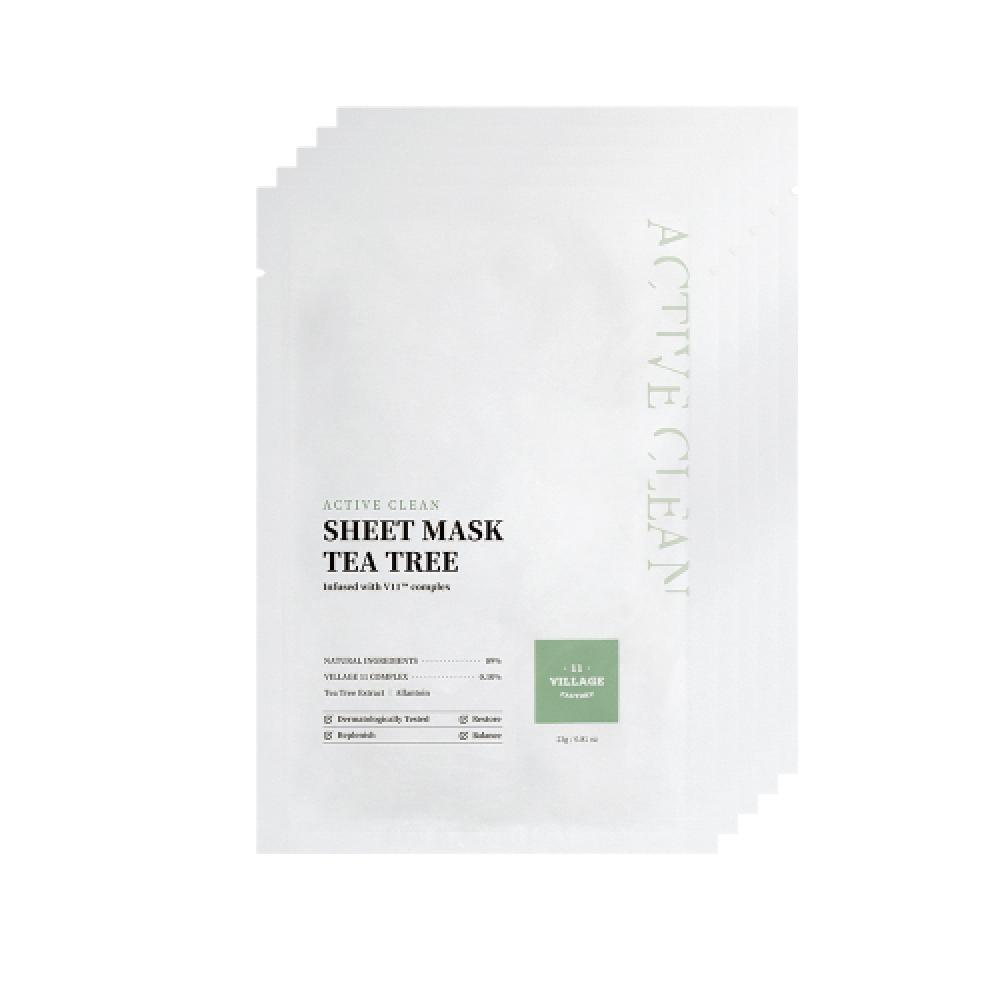 Village11factory Active Clean Sheet Mask Tea Tree 20 Sheets NONE