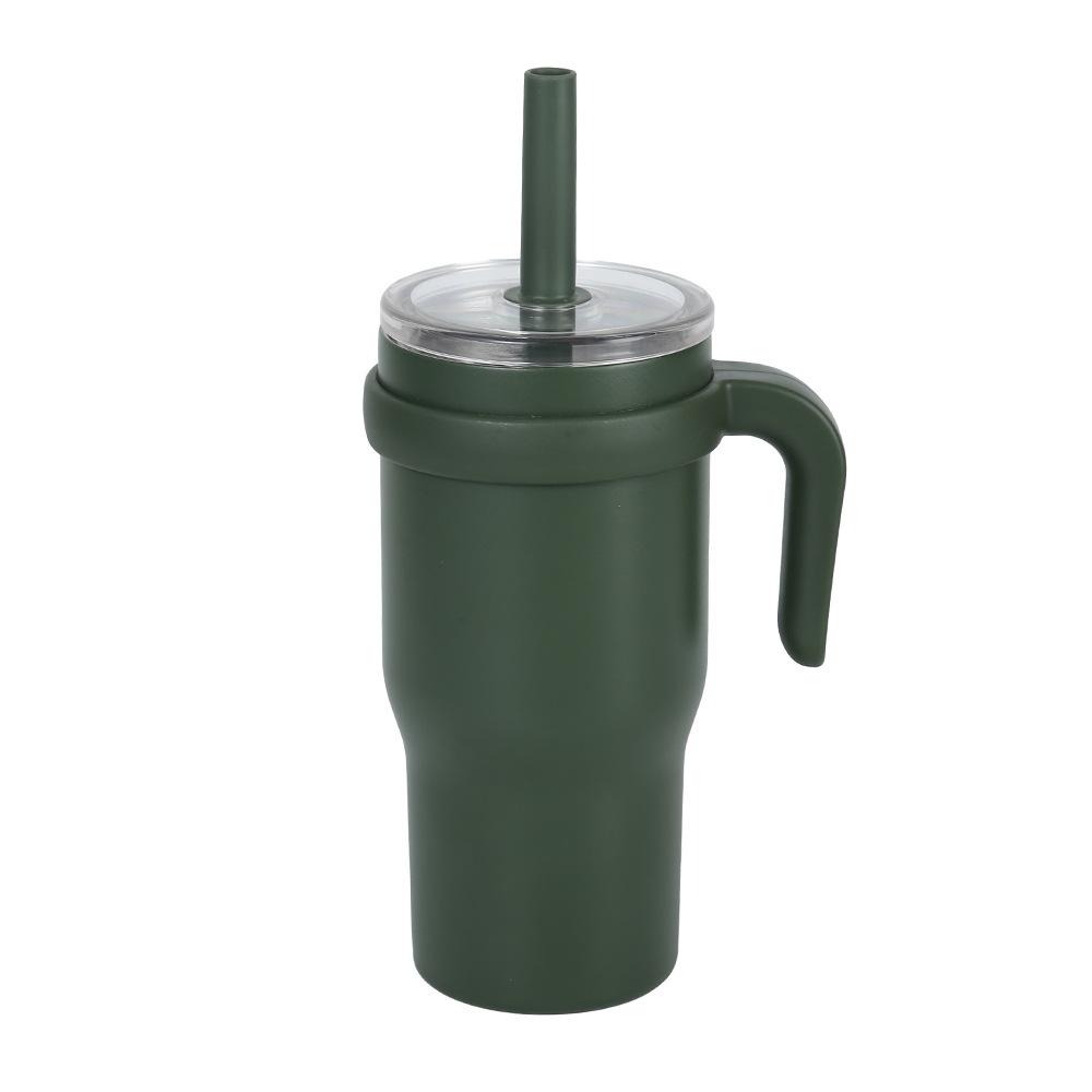 New Stainless Steel Cup With Handle Children'S Straw Cup High Value Vacuum Thermos Cup