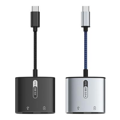 Adaptador Duplo Tipo C 2 em 1 Para HuaWei Telefone Tipo-c Carregador Adaptador Divisor Conversor PD 60W USB 3.0