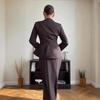 Women's Solid Color Bodycon Long Skirt Set with Long Sleeve Mock Neck Top