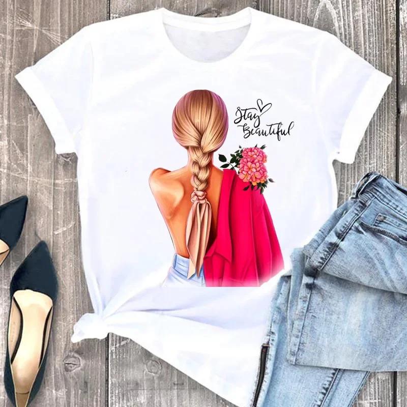 Women's plus Size Floral Print Loose T-shirt Short Sleeve Aesthetic Harajuku Y2k Gothic Tee Summer Polyester Fabric Fashion