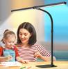 Modern Gooseneck Double LED Desk Lamp Stepless Knob Adjustment High Lumen Wide Head Architect Working Office Metal Shade AC