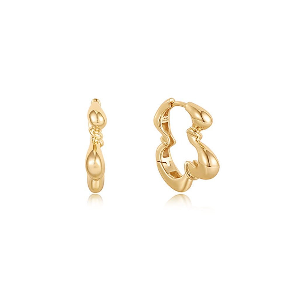 

[Annia Haye] Twisted Wave 925 Silver Hoop Ring Earrings E050-03G