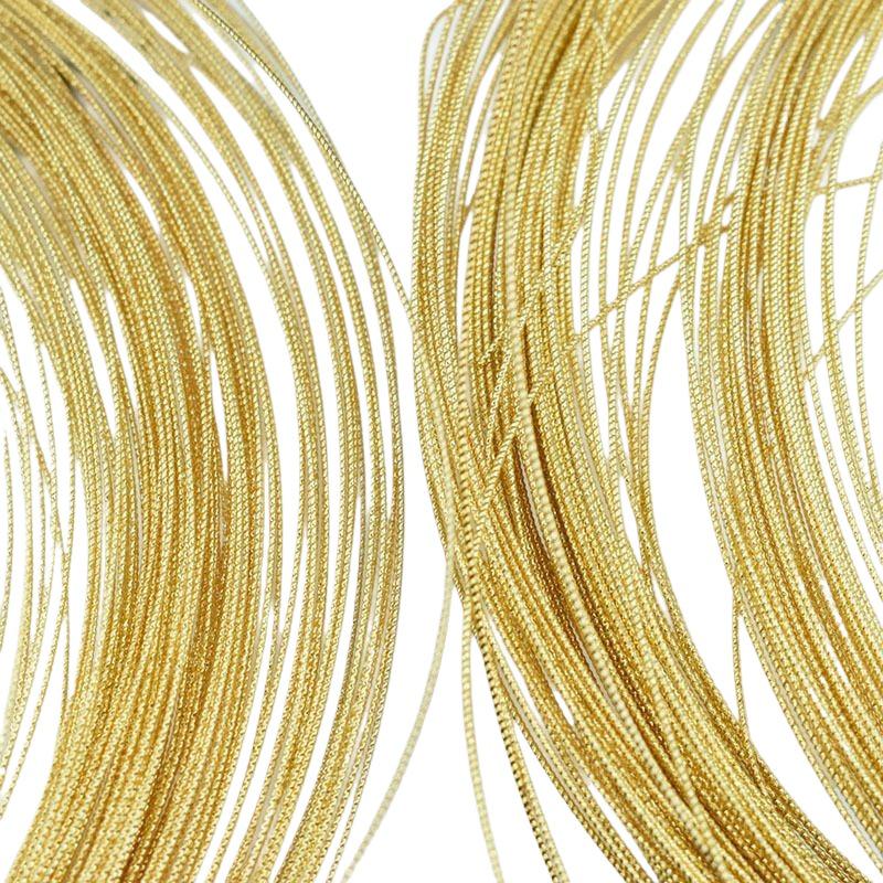 Sârmă de cupru răsucită, placată cu aur de 18K, pentru brățări și cercei DIY