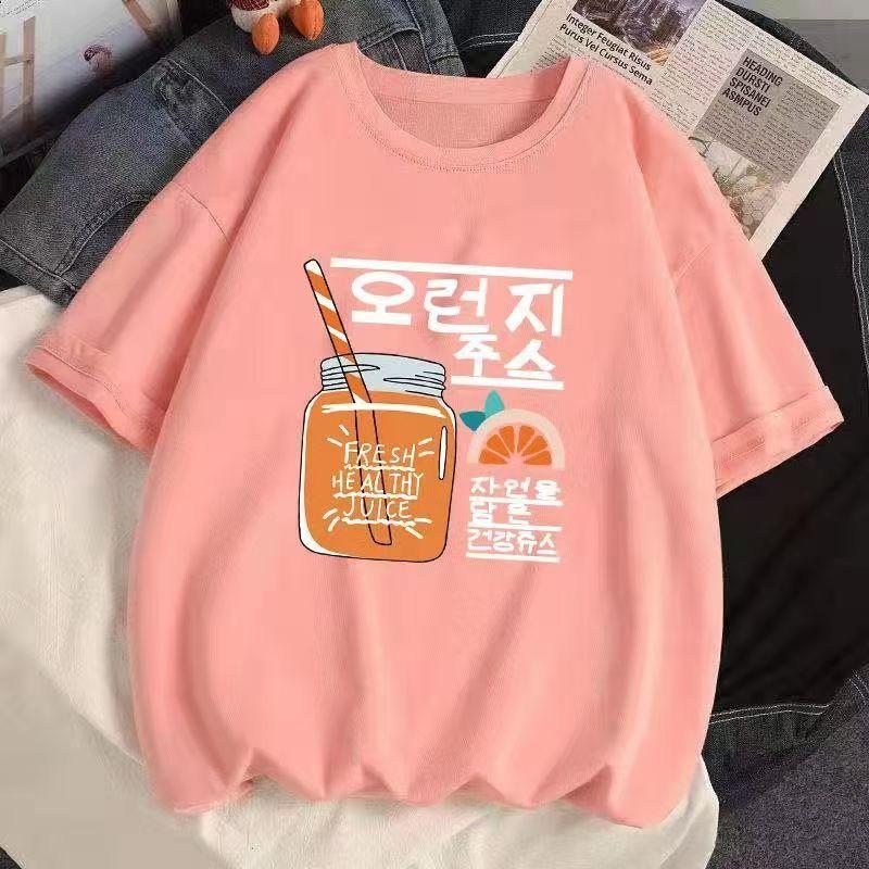 Cotton Simple White Short Sleeve T-Shirt 2025 Summer Loose Round Neck