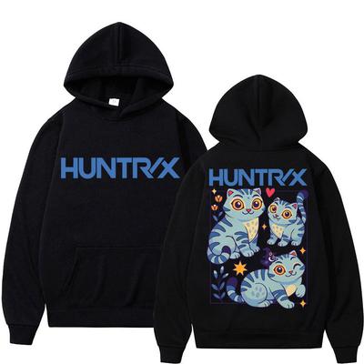 KPop Łowcy Demonów Dziwaczna Bluza z Kapturem z Nadrukiem Tygrysa Urocza Kreskówkowa Bluza Graficzna Męska Damska Jesień Zima Polar Streetwear