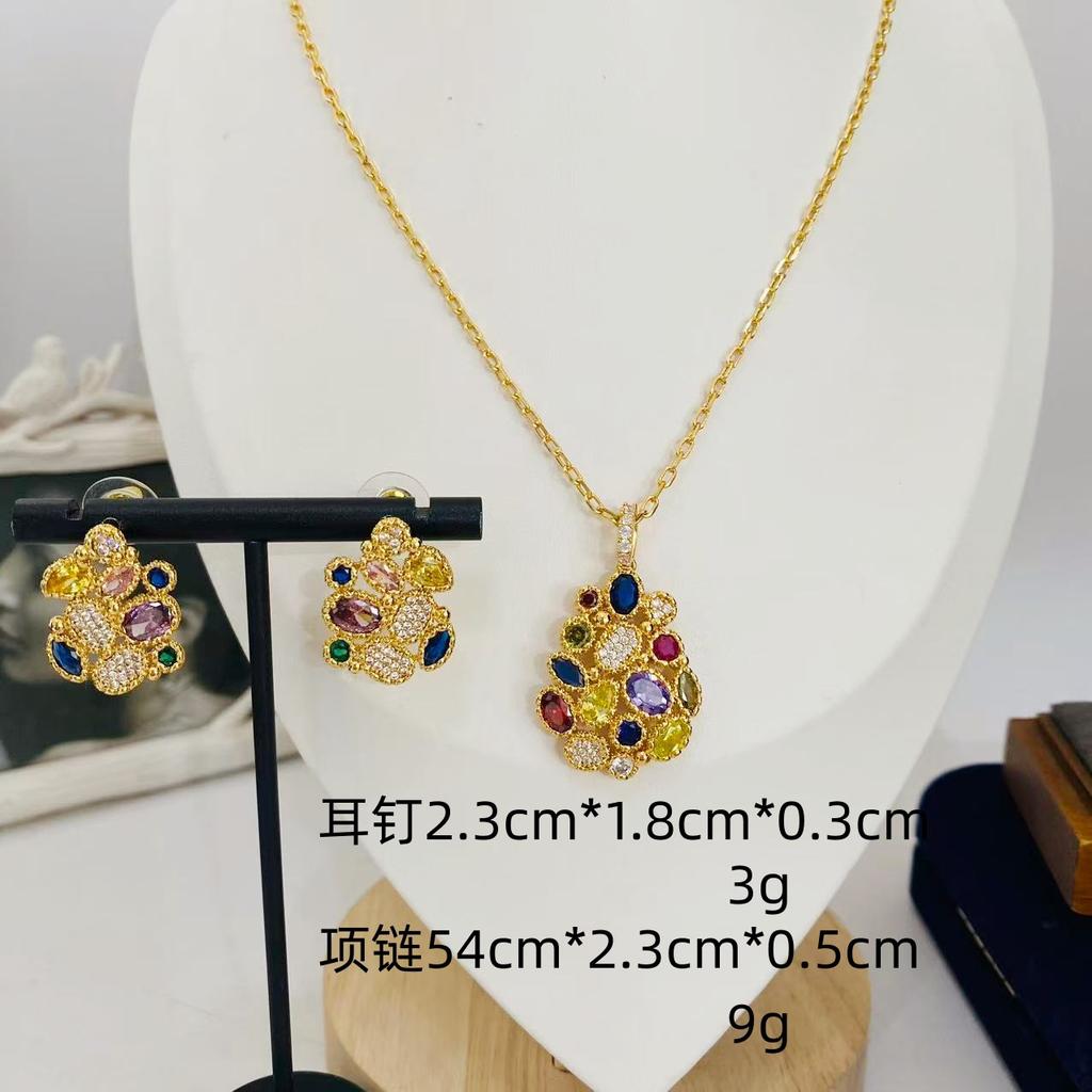 New Old Money Style Light Luxury Suit High Sense Irregular Graphics Inlaid Zircon Colorful Design Fashion Sense Full