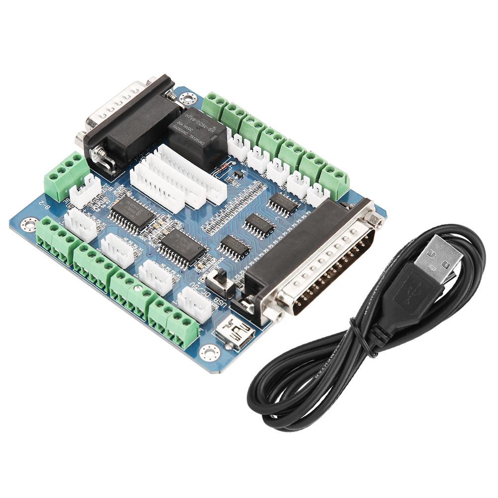 MACH3 Interface 5 Axis CNC Stepper Motor Driver Controller Breakout Board