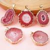Seven-Color Crystal Sunflower Pendant Necklace with Gold Edging