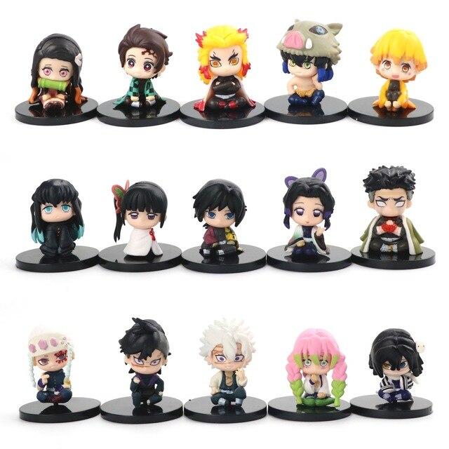 6pcs /Lot Lookup Demon Slayer Anime Figure Kimetsu No Yaiba Kamado Nezuko Kamado Tanjirou Agatsuma Zenitsu Action Figure Toys 6cm