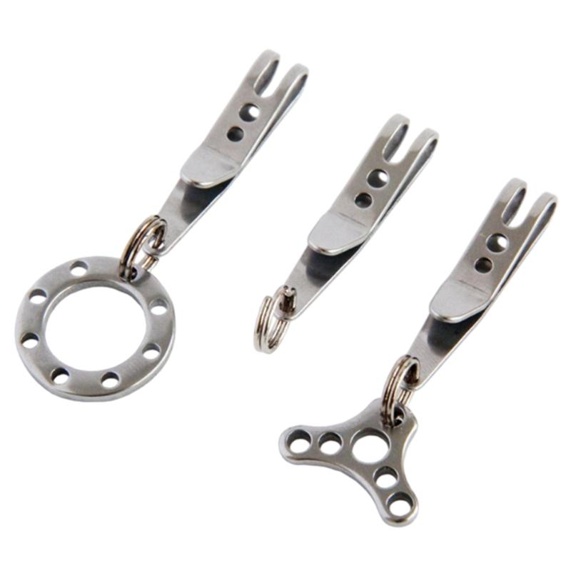 Clip de resorte multiusos para llavero de acero inoxidable, clip de bolsillo, soporte, herramienta de mosquetón portátil para exteriores