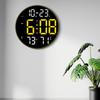 Modern Digital Wall Clock Remote Controlled 5-Level Adjustable Brightness 12inch Large Screen Wall Clock for Offices