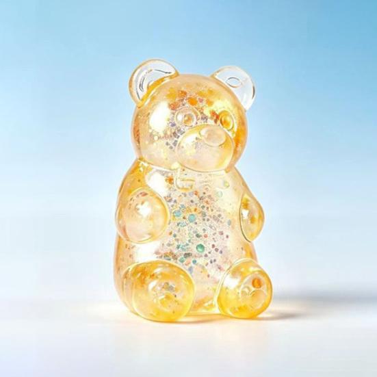 Mini Clear Bear Squeeze Toy Stress Relief Sitting Bear Sensory Toy Soft Stretchy