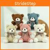 Cute Brown Plush Teddy Bear Keychain Soft Coral Fleece Adorable Keyring For Gifts