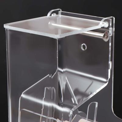 Adjustable Feeding Speed Automatic Bird Feeder with Bottom Drawer Acrylic Parrot Feeder AntiSplash Convenient