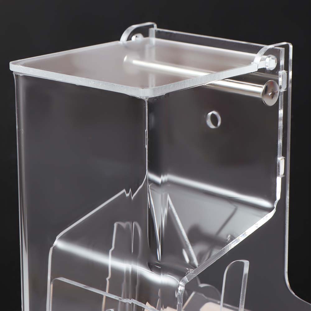 Adjustable Feeding Speed Automatic Bird Feeder with Bottom Drawer Acrylic Parrot Feeder AntiSplash Convenient