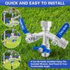 Heavy Duty 304 Stainless Steel Hose Splitter with Shut-off Valves,Full Flow Garden Water Hose Bib Spigot Splitter,3/4'' Thread Outdoor Faucet Splitter