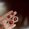 European and American Trend Personalized Square Pearl Earrings Light Luxury Niche Trendy High-end Temperament Earrings