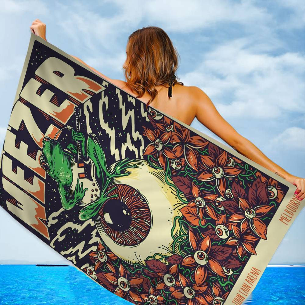 W-Weezer Music Band Beach Towel Colorful Bath Towels For Girl Microfiber Quick Dry Custom Sand Free Beach Yoga Spa Gym Pool