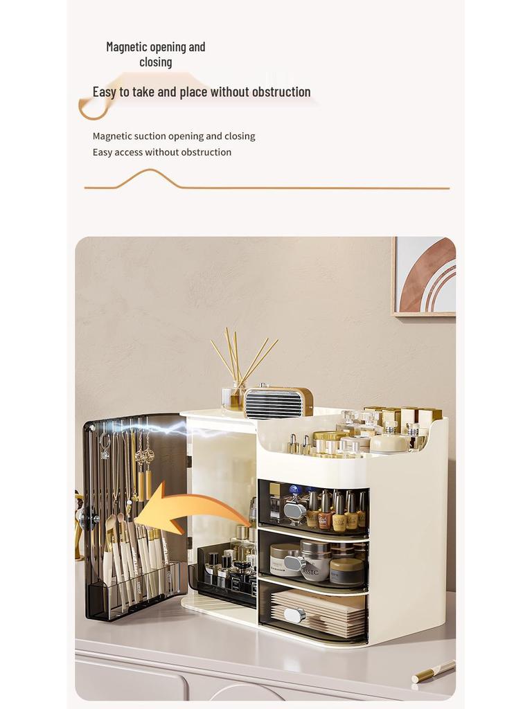 Staubdichte High-End Hautpflege & Kosmetik Organizer Box - Große Kapazität für Lippenstifte & Masken
