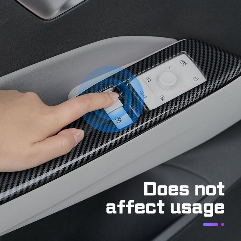 For Volkswagen VW ID3 id.3 ID.4X/CROZZ Car Door Handle Armrest Window Lift Panel Cover ABS Silver Carbon Sticker Car Accessories