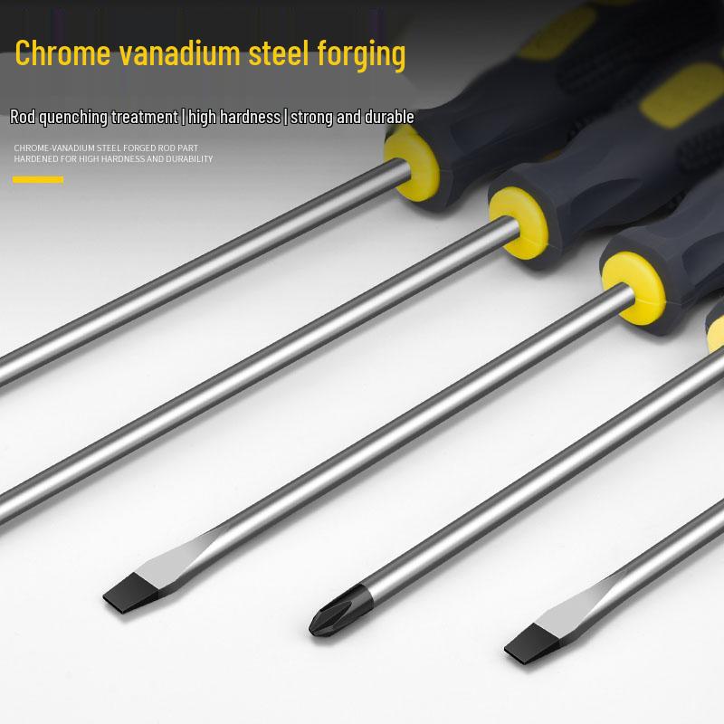 High Strength Magnetic Screwdriver Set with Phillips & Slotted Tips, Non-Slip Handle, Chrome Vanadium, Durable for Hardware Tasks
