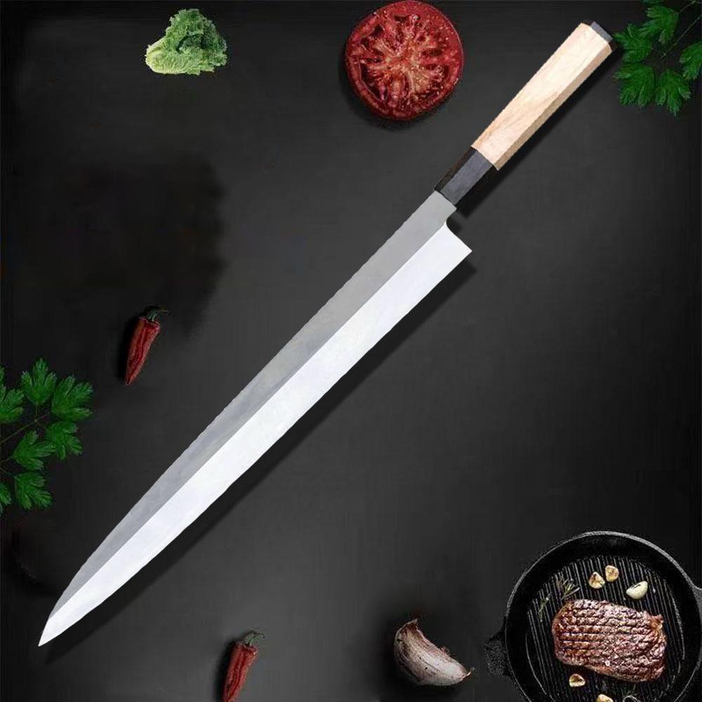 Sashimi-Messer Einseitig geschliffene Klinge 10Cr15MoV Stahl Lachs schneiden Schinken Filetieren Fischbeil Yanagiba Japanische Küchenmesser