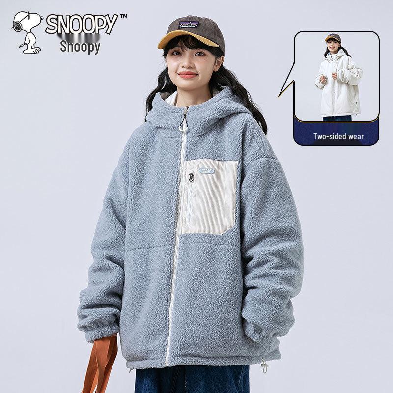 Snoopy Men's Reversible Lamb Wool Winter Jacket