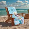 Custom Name Ultra-Soft Beach Towel with Elsa Theme,Ideal for Pool - Camping, Diving - Perfect Travel Essential, Vibrant Beach Towel.