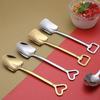 1Pc Spade Spoon Stainless Steel Creative Retro Dessert Spoon Watermelon Square Shovel Ice Cream Heart Shape Spoon Bottle Opener