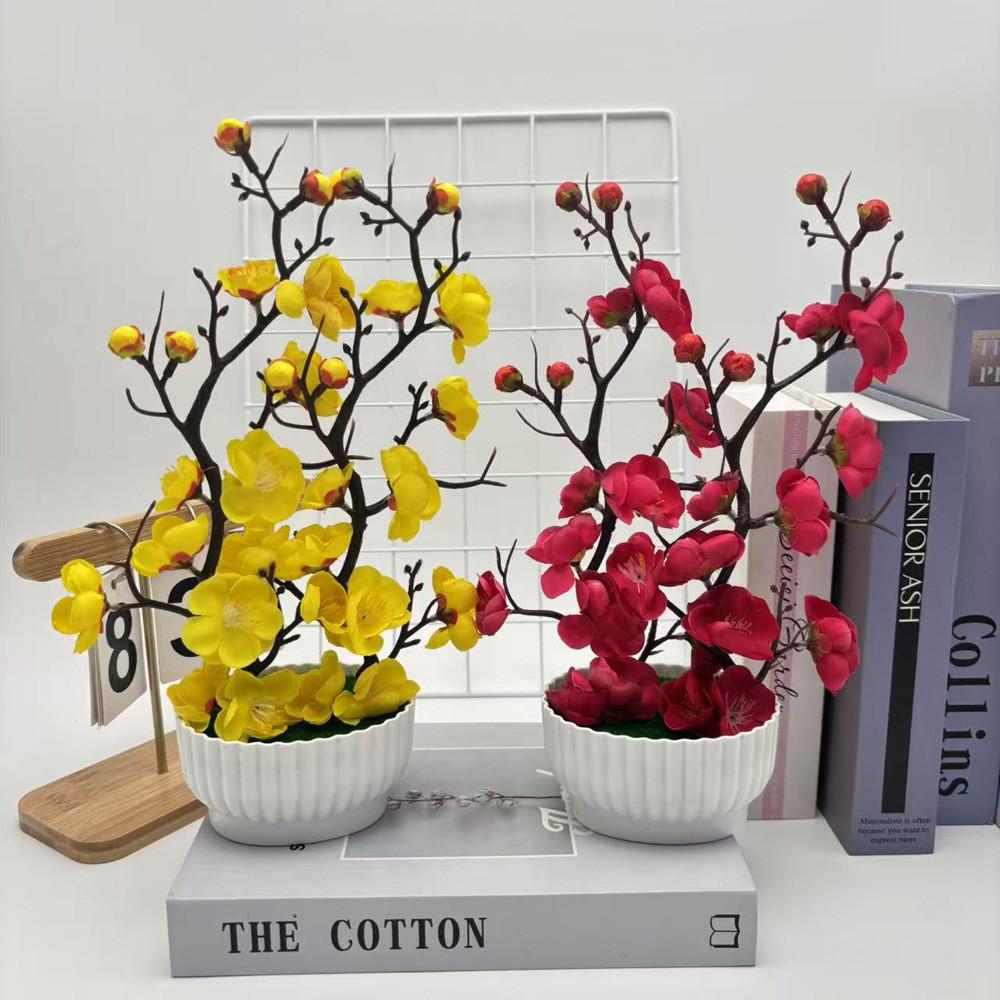 Praecox Flower Chimonanthus Basin Decorative Potted Plant For Home Office Gift