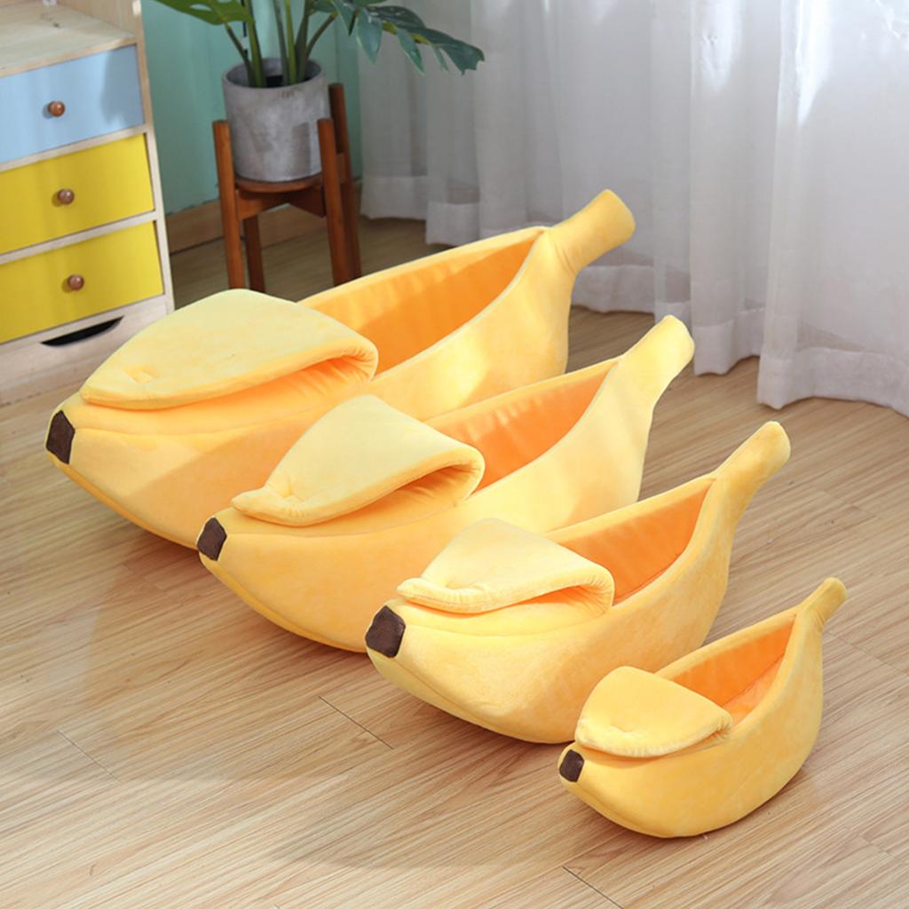 Pet Banana Bed for Dog Bed Creative Soft Small Bed Cat Nest Cozy For Dog Sofa Cute Pet Bedding Warm In Winter