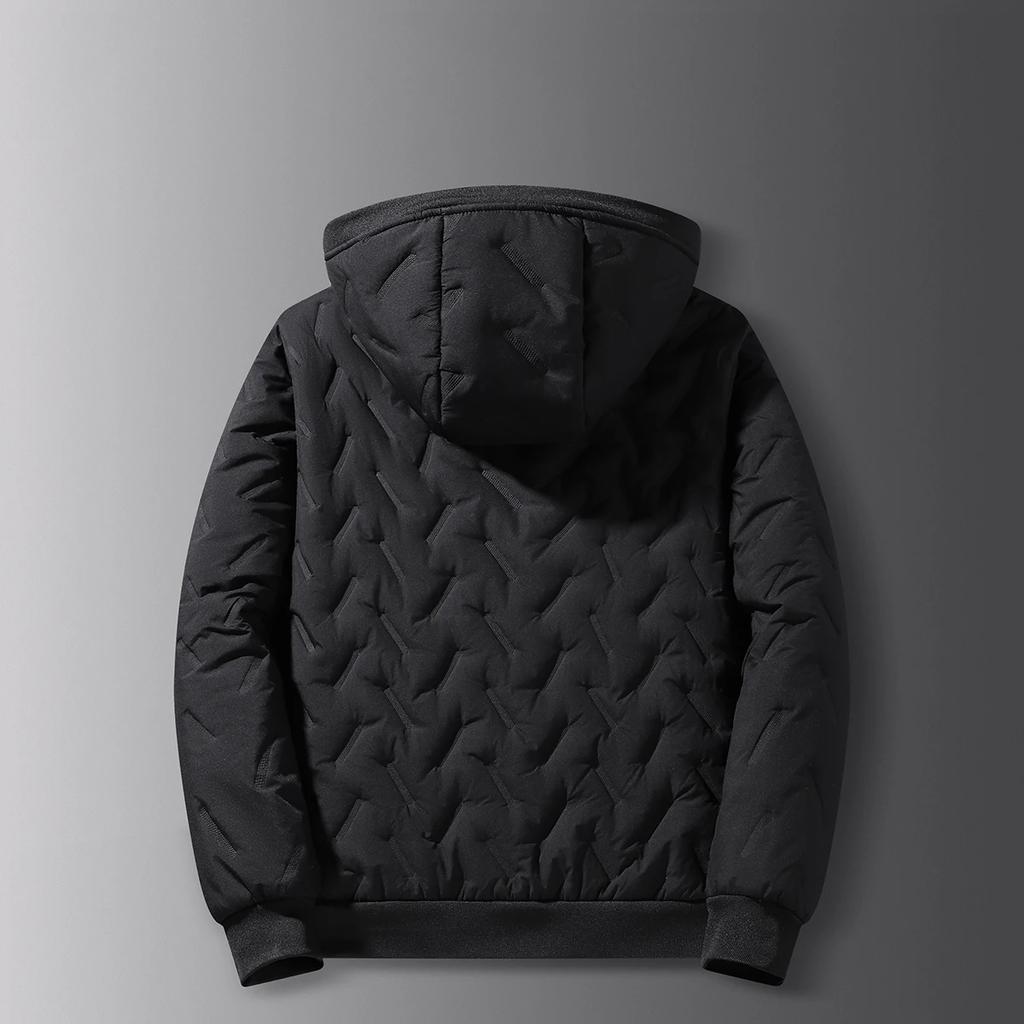 Men's Autumn Winter Cotton Coat with Thickened Fleece Lining  Stand-up Collar, Parka, Men's Outerwear, Casual Insulated Hooded Jackets, Windproof