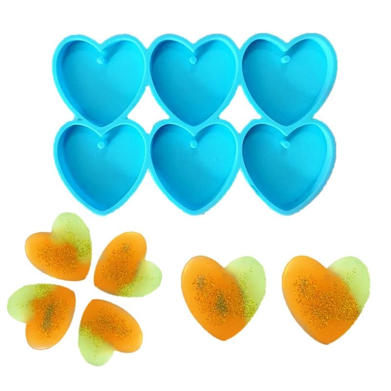 Heart-shaped Mirror Silicone Mold Suitable for Epoxy Resin Diy Craft Earrings Pendant Tag Keychain Jewelry Making