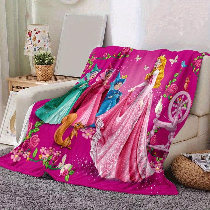 1pc Princess Printing Blanket - Soft, All-Season Throw for Office Blanket,Personalized Gift with Adorable Cartoon Design