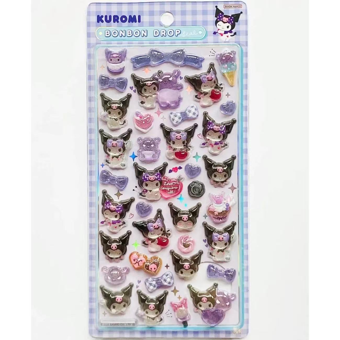 Cinnamoroll & My Melody 3D Crystal Stickers - Cute Japanese Sanrio Cartoon Embossed Stickers