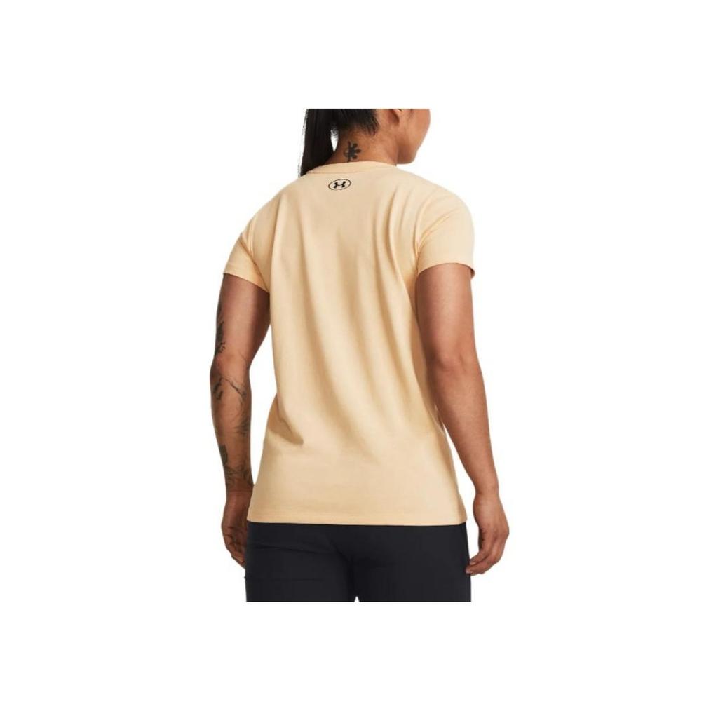 Under Armour Animal Pattern Printed Crew Neck Short Sleeve T-Shirt Women Tops Fangshan-Yellow 1380764-792