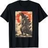 Figuurlijke Retro Vintage Japanse Kunst Zeldzaam Kaiju T-shirt Grappig Grafisch T-shirt Nieuwigheid Tee (Zwart, M)
