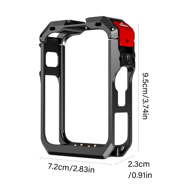 Aluminum-Alloy Camera Cage For 360 Degree Devices Strengthened Heat Dissipation Design Cold Shoe Mount Compatibility