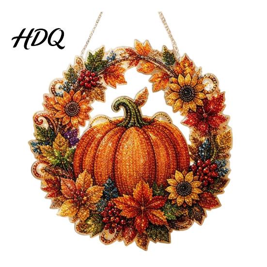 Weihnachtsparty Dekoration Kürbis Acryl Fenster Hängedekoration Herbst Ernte Kranz Ornament