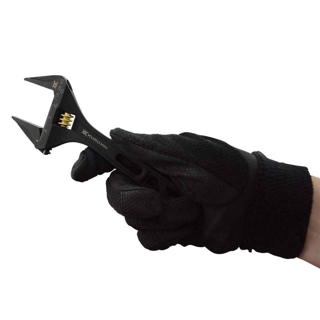 Fujiya Light Black and Total Length Maximum Opening Monkey, Non-serrated, Gold, 156mm, 28mm, FTA-28-BG