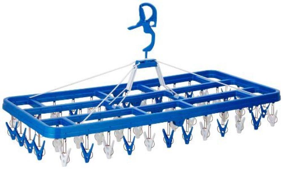 Nishida Pla52 Premium Laundry Drying Rack with Corner 52 Clothespins Dark 87 x x 40 cm x x Large Frame for Drying a Lot at Once Hangers, Included,